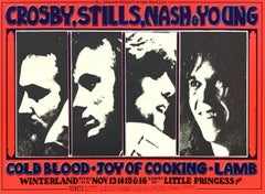 Crosby, Stills, Nash & Young - Cartel original de Winterland, obra de Randy Tuten, 1969
