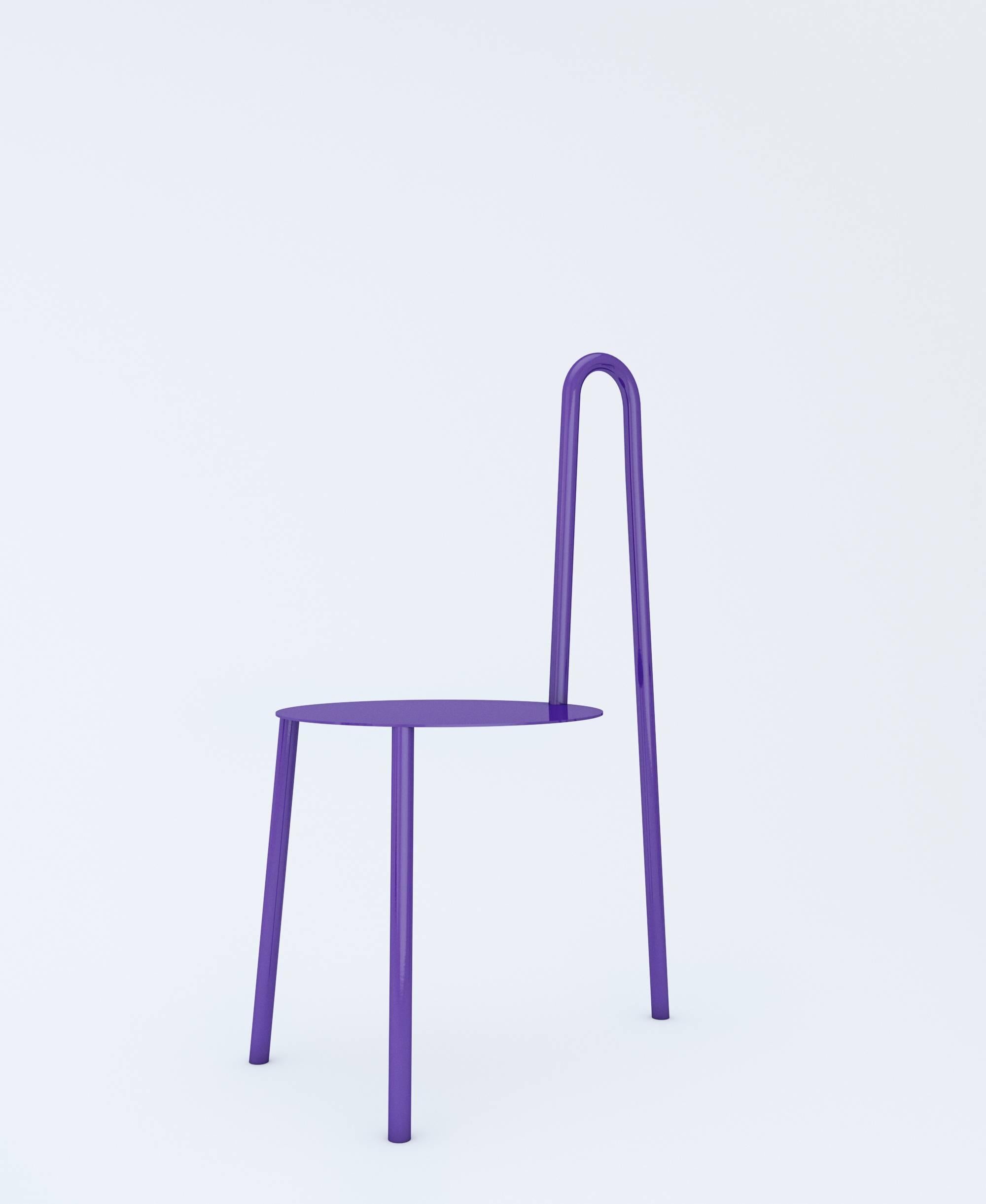 Contemporary Chair by Crosby Studios, Metal with Purple Powder Coating, 2018 For Sale 1