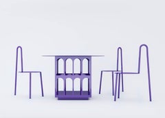 Contemporary Chair by Crosby Studios, Metal with Purple Powder Coating, 2018