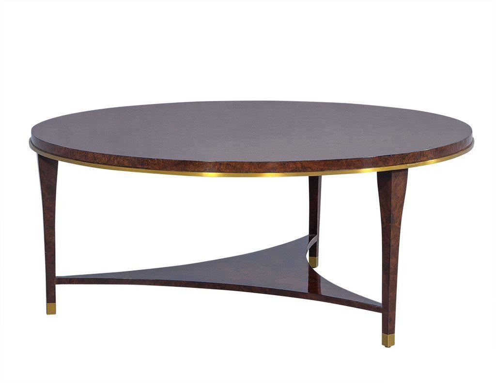 Woodwork Crosby Table by Aerin Round Burled Wood Cocktail Table