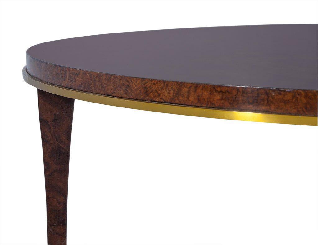 Contemporary Crosby Table by Aerin Round Burled Wood Cocktail Table