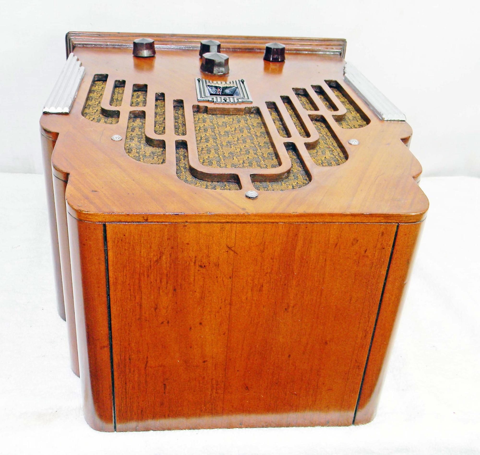 Art déco Radio Crosley Art Déco 179 « Dual Four » antique Tombstone '1934' en vente