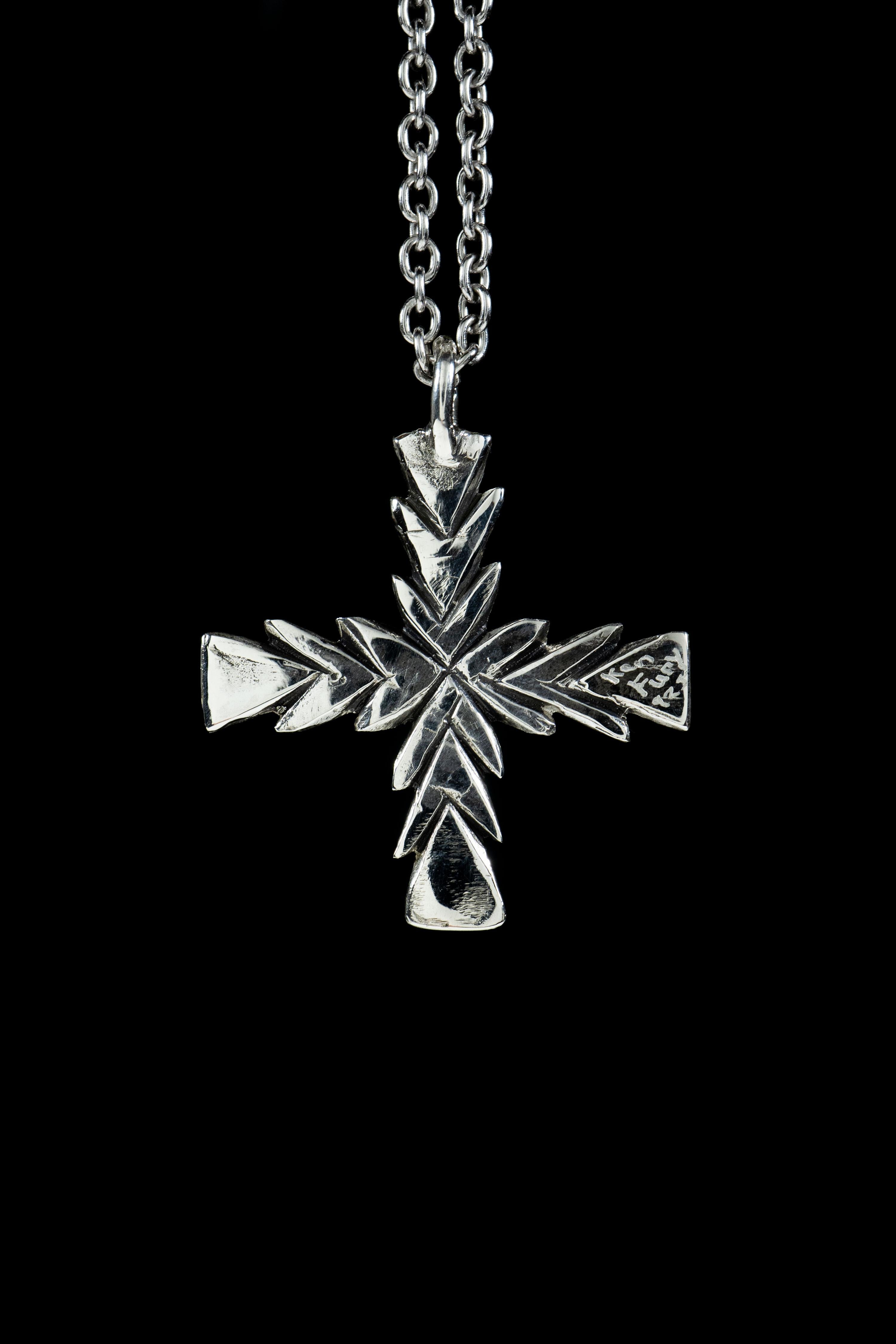 Cross (14K Solid Yellow or White Gold Pendant) by Ken Fury For Sale 1