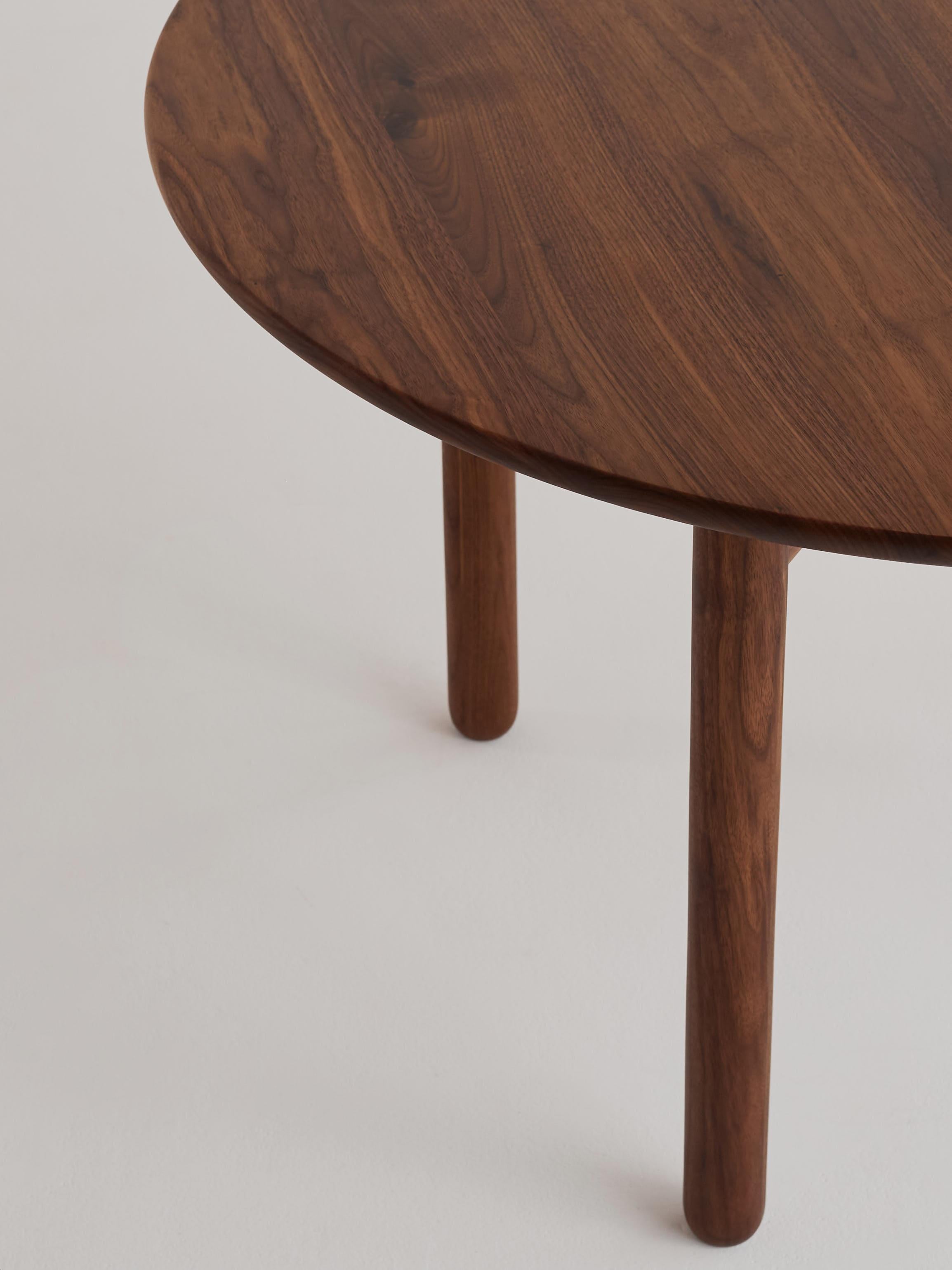 Modern Cross Bar Table by Campagna, Contemporary Minimal Round Wooden Dining Table For Sale