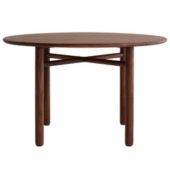 Cross Bar Table by Campagna, Contemporary Minimal Round Wooden Dining Table
