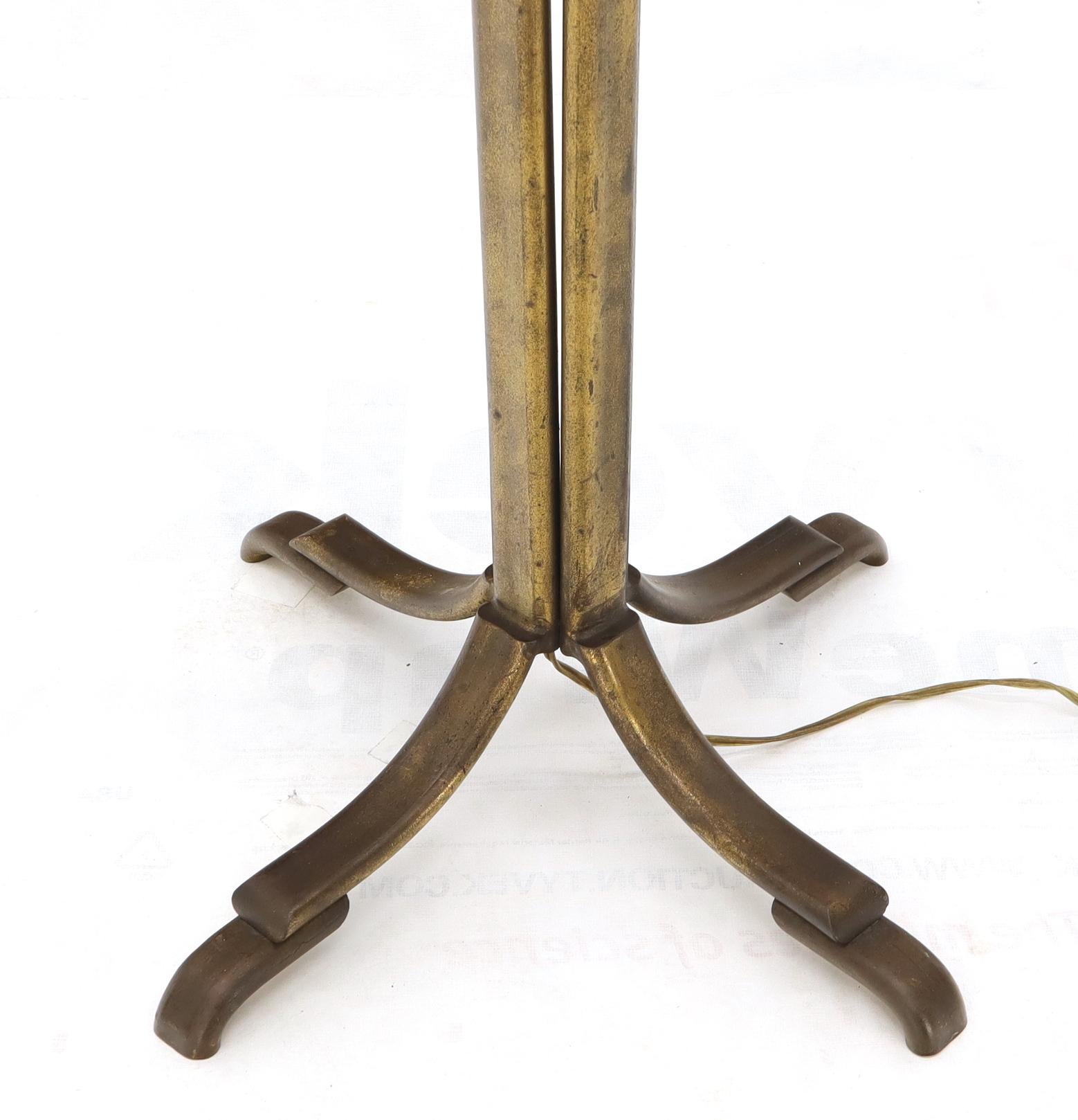 Cross Base 68 Tall Metal Dish Shade Floor Lamp In Good Condition For Sale In Rockaway, NJ