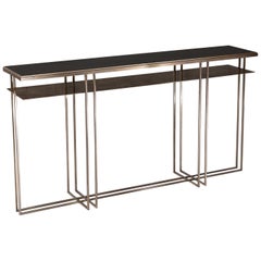 Cross Binate Console Table — Large — All Patinated Brass