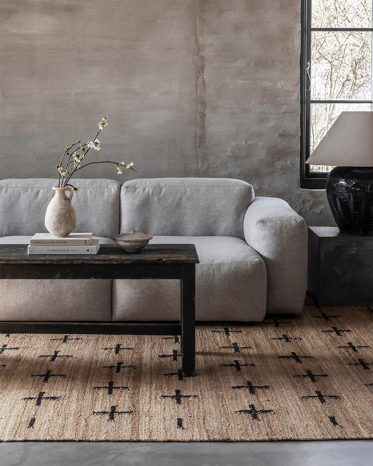The Jute collection is woven with strong all-natural plant fibers in a modern rustic design. Equally as rugged as Minimalist. Available in three different patterns using our signature cream, teal, and black colors as accents. The rugs are a