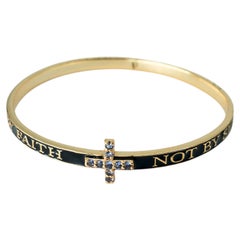 Cross Bracelet Bangle Black Enamel Tanzanite J Dauphin