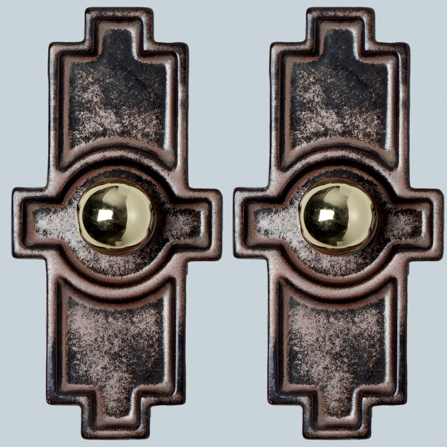 Tedesco Applique in ceramica marrone Cross, Danimarca, 1970 in vendita