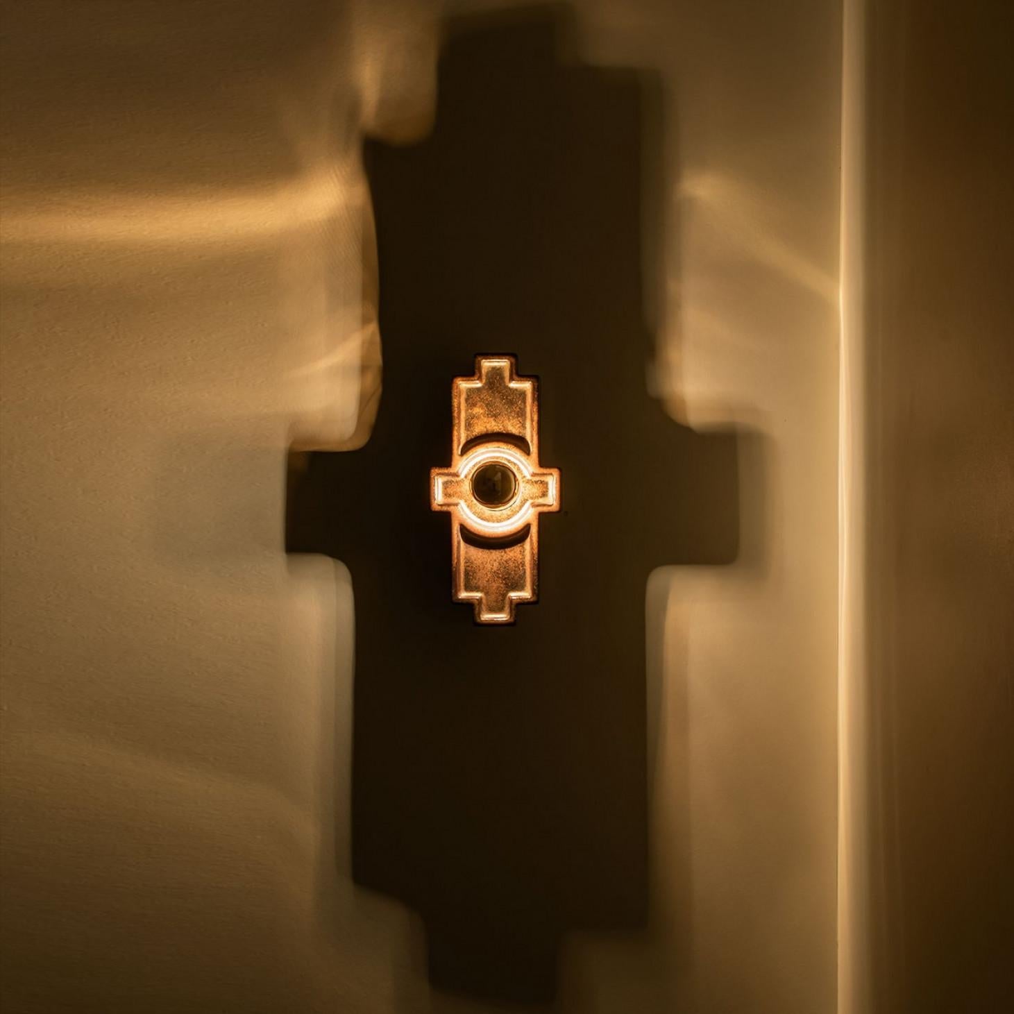 Applique in ceramica marrone Cross, Danimarca, 1970 in vendita 1