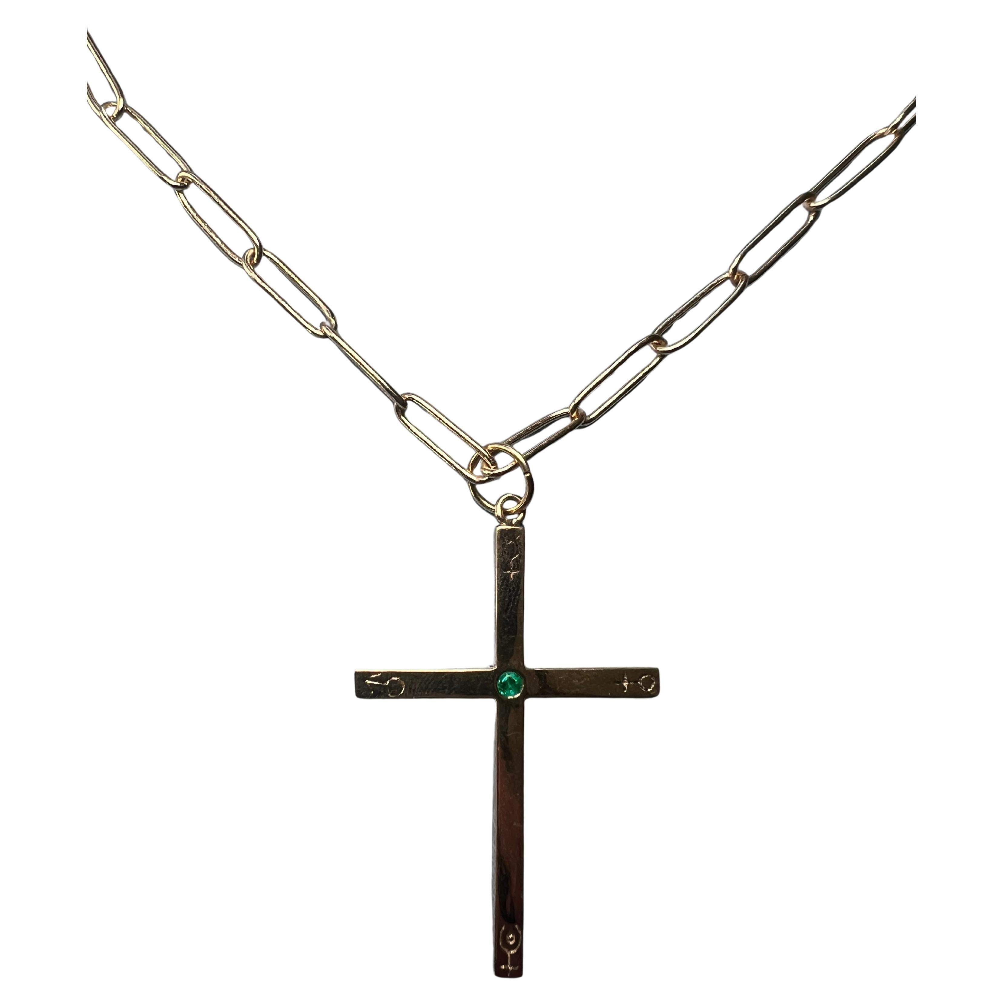 Collar Cadena Cruz Astrología Símbolos Esmeralda