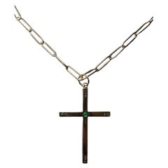 Collar Cadena Cruz Astrología Símbolos Esmeralda