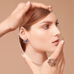 Cross Circle Studs, Sterling Silver, Lapis