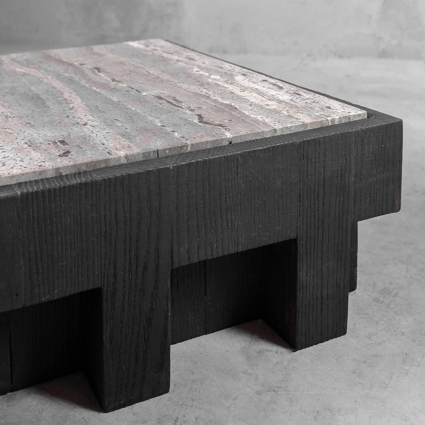 Cross coffee table by Arno Declercq
Material: Belgium oak & stone by Van Den Weghe. Different stones available.
Dimensions: 65 cm W x 26 cm H x 65 cm D, 25.6” W x 10.2” H x 25.6” D

Signed by Arno Declercq.

Arno Declercq
Belgian designer and