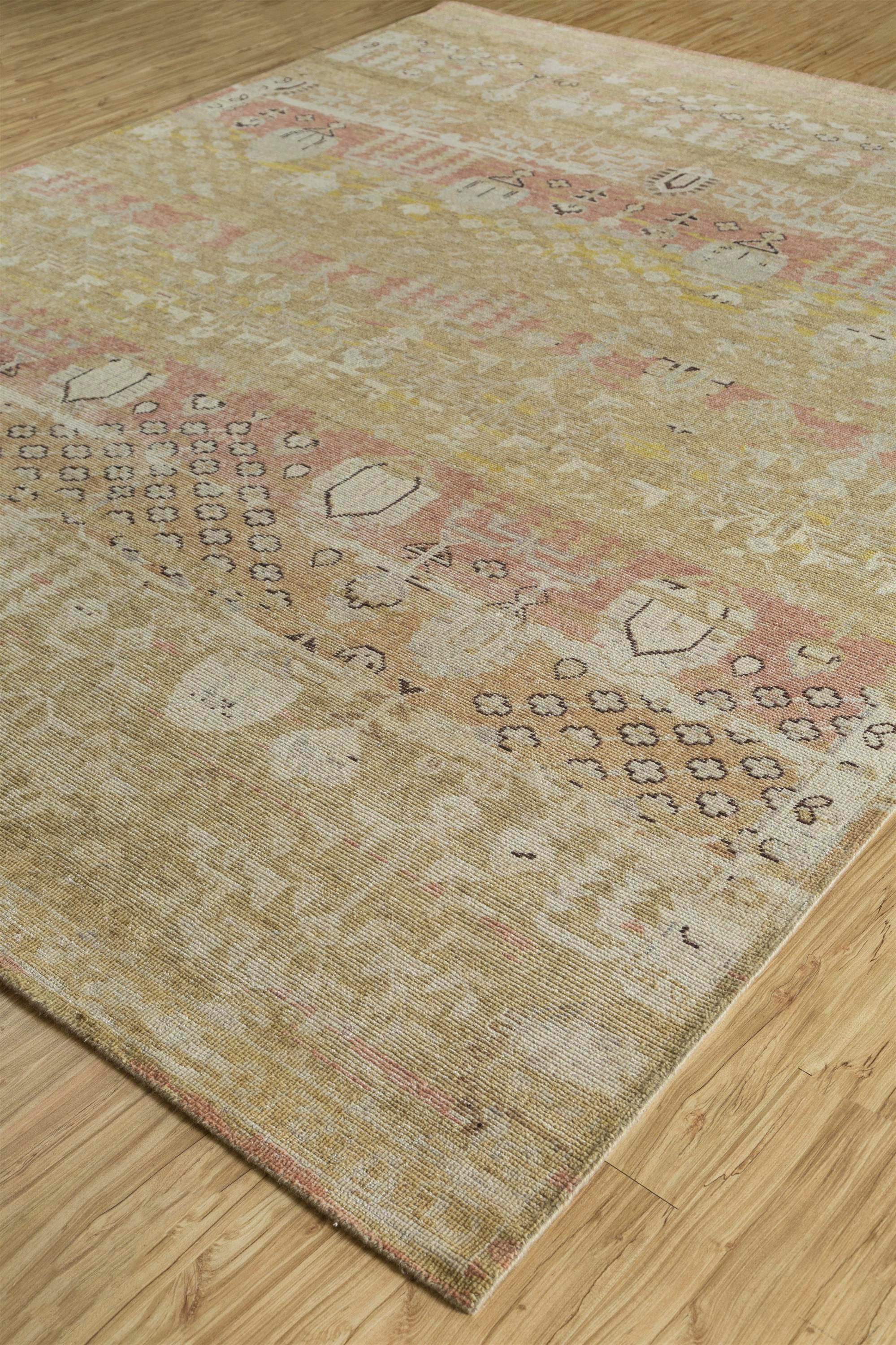 Alfombra Anudada a Mano Cross-Cultural Marrón Especia y Oro Brillante 300x420 cm Indio en venta