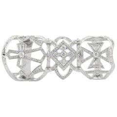 Cross Diamond 18 Karat White Gold Knuckle Ring