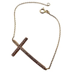 Cross Diamond Bracelet 18KT yellow gold VS Diamonds Certified Fine Quality