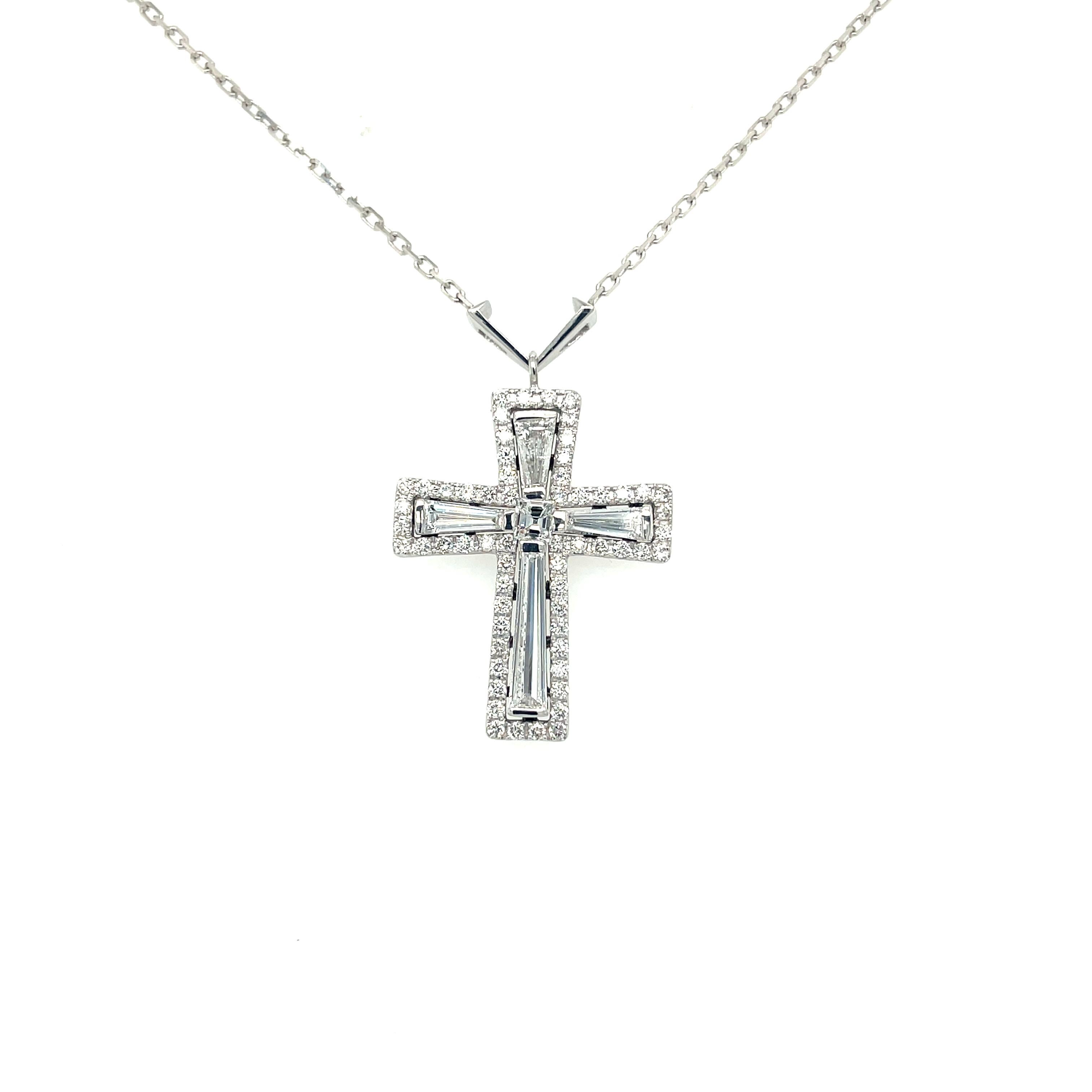 Kreuz-Diamant-Halskette im Zustand „Neu“ im Angebot in Monte-Carlo, MC
