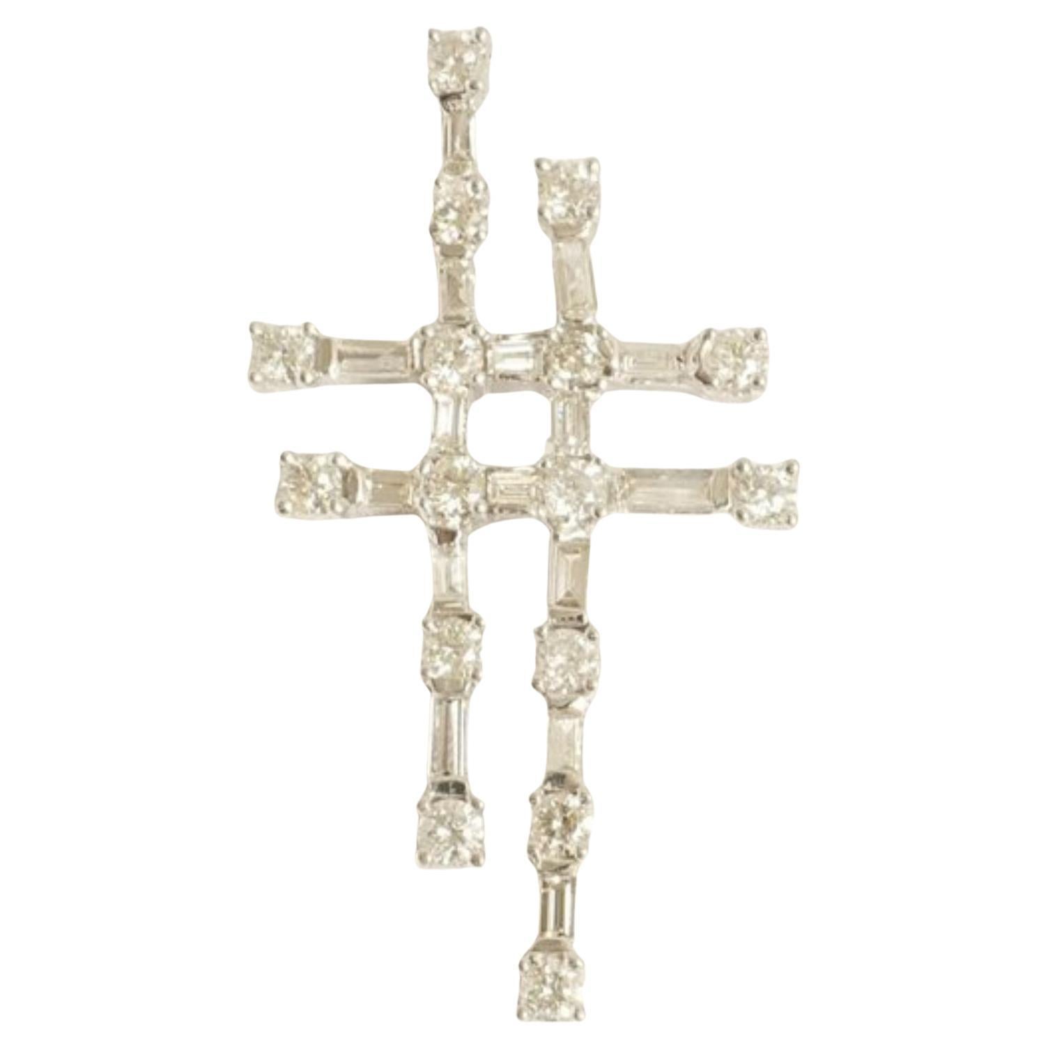Kreuz-Diamant-Anhänger aus 14k massivem Gold (zertifiziert)