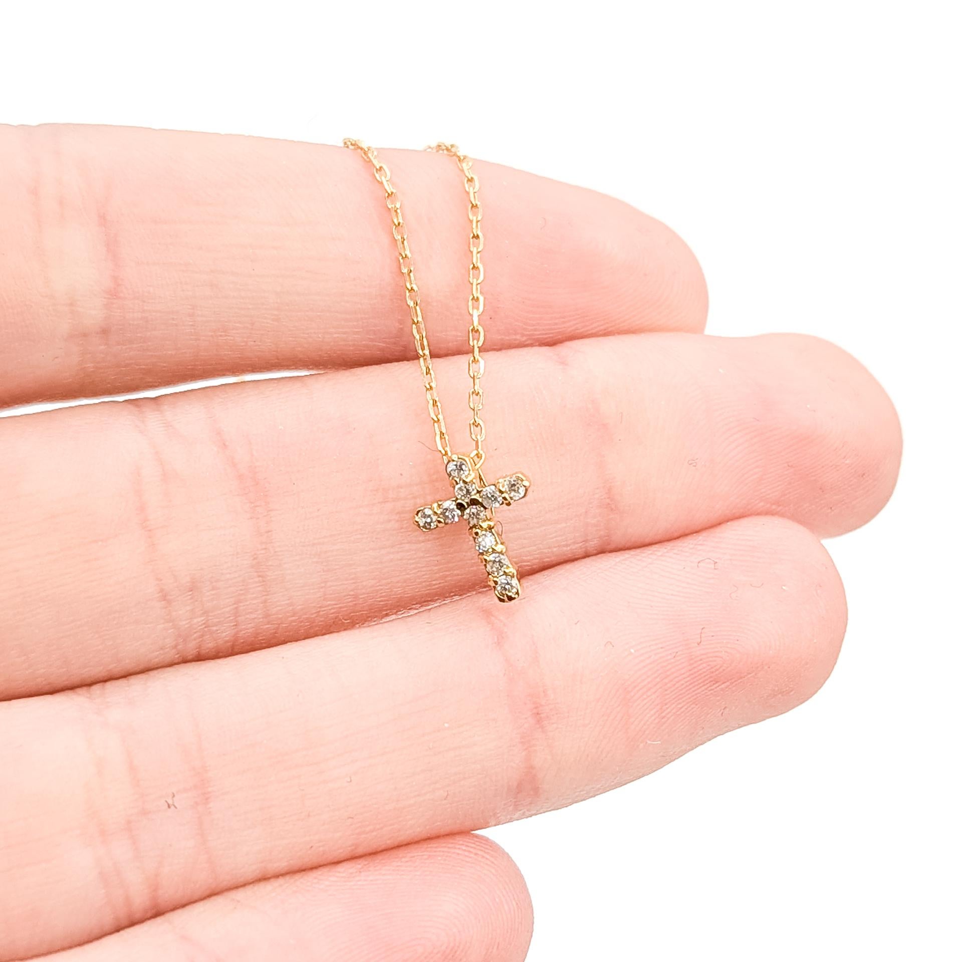 Cross Diamond Pendant In 18k Yellow Gold - image 3