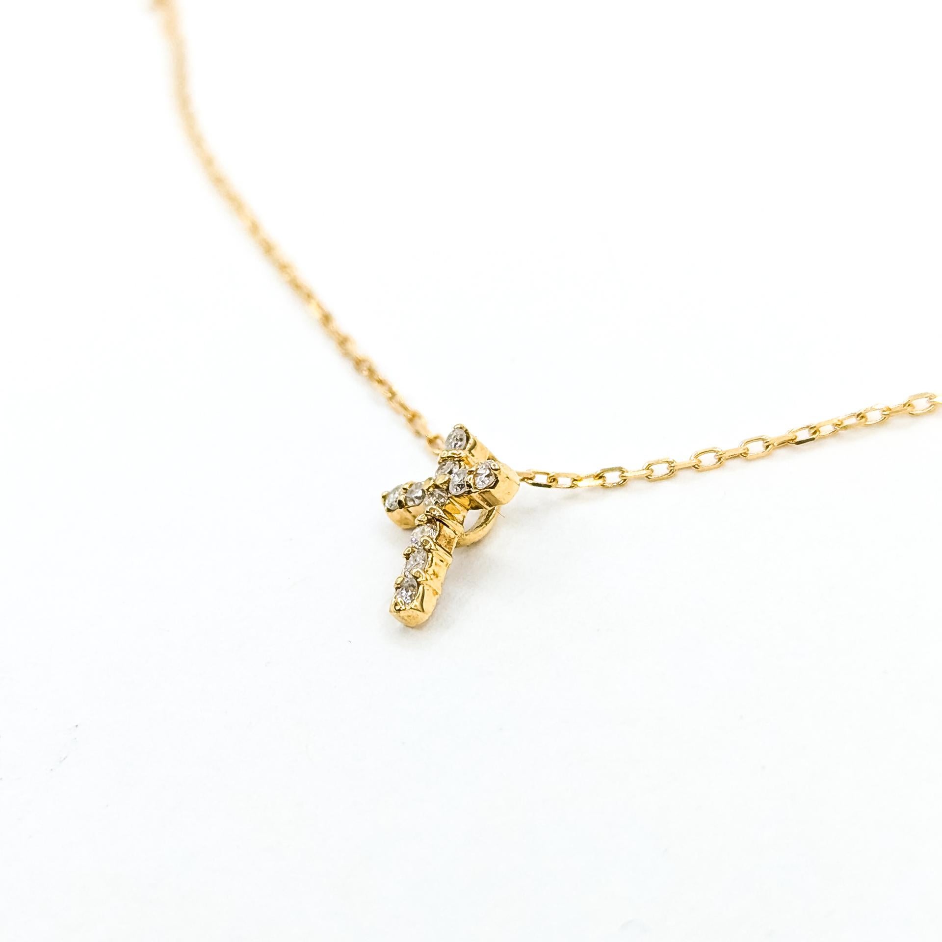 Cross Diamond Pendant In 18k Yellow Gold - image 5