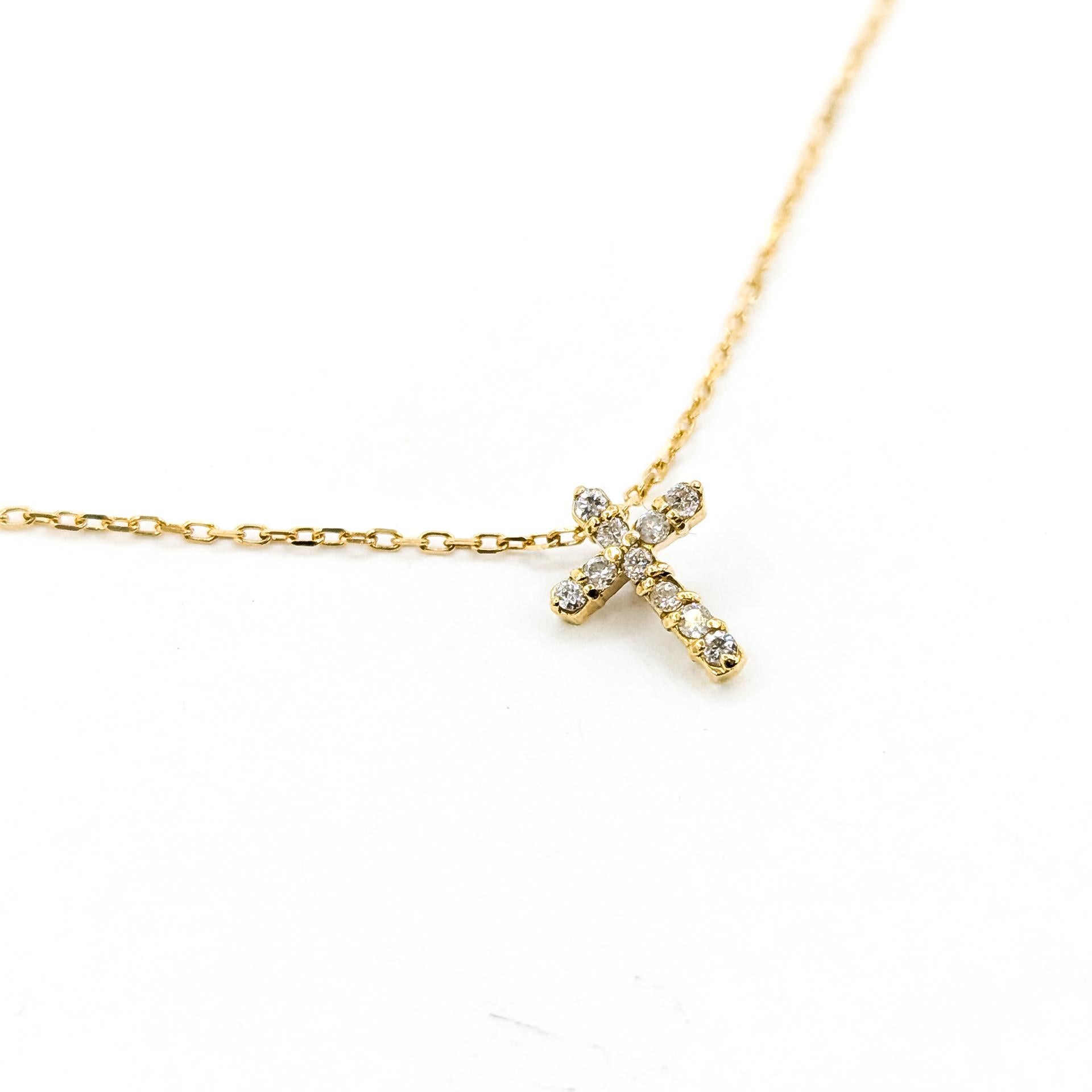 Cross Diamond Pendant In 18k Yellow Gold - image 6