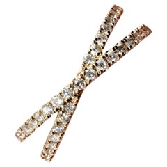 Cross diamond ring 14KT yellow gold X ring