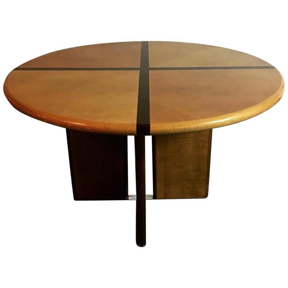 Cross French Vintage Round Dining Table, 1970s For Sale