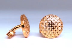 Manschettenknöpfe mit kreuzförmigem Dekor, rund, gewölbt, 14-Karat-Gold 12366*