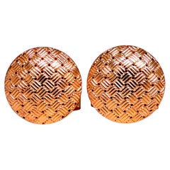 Manschettenknöpfe mit kreuzförmigem Dekor, rund, gewölbt, 14-Karat-Gold 12366*