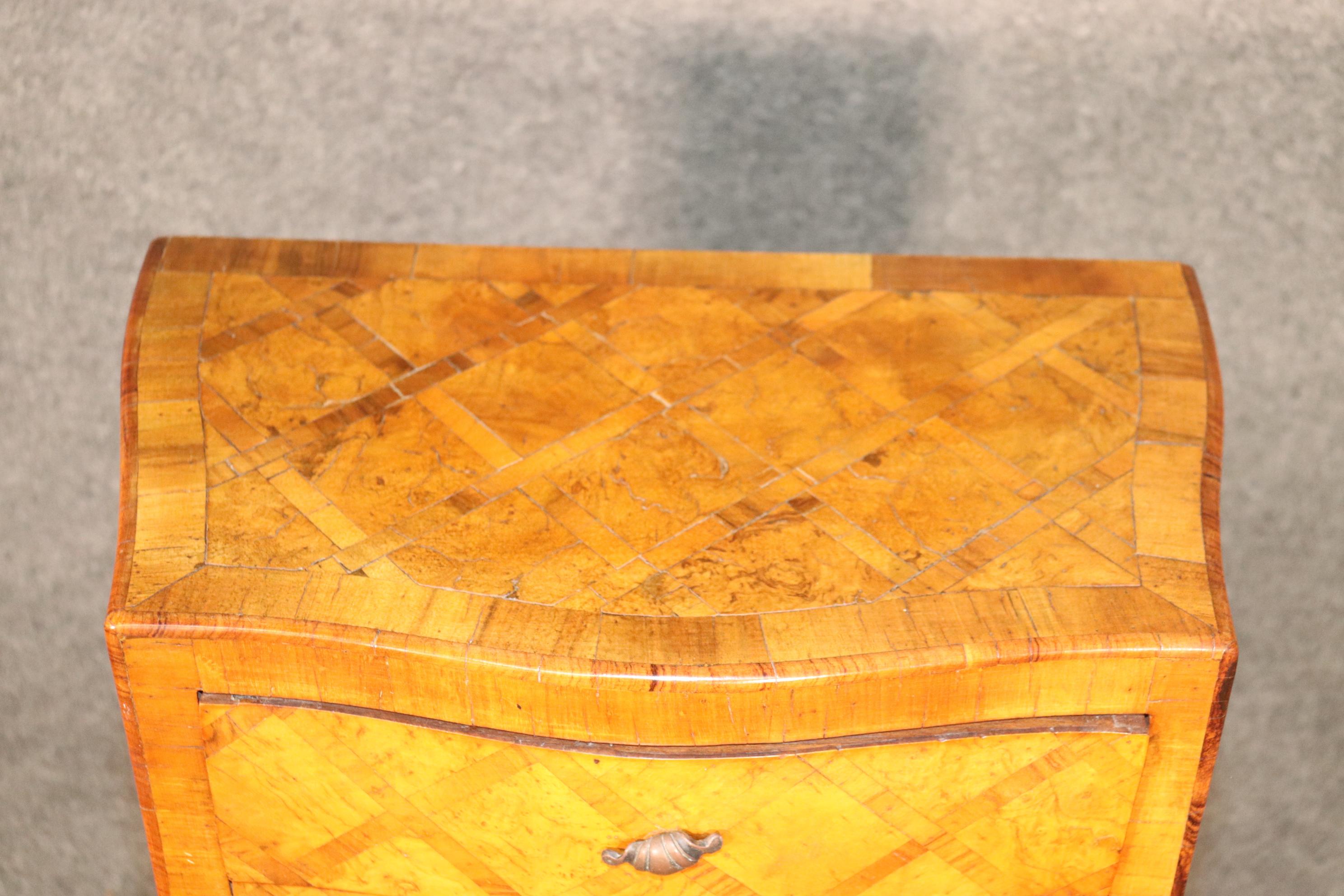 Cross Hatched Inlaid Olivewood Italian Lingerie High Chest 4