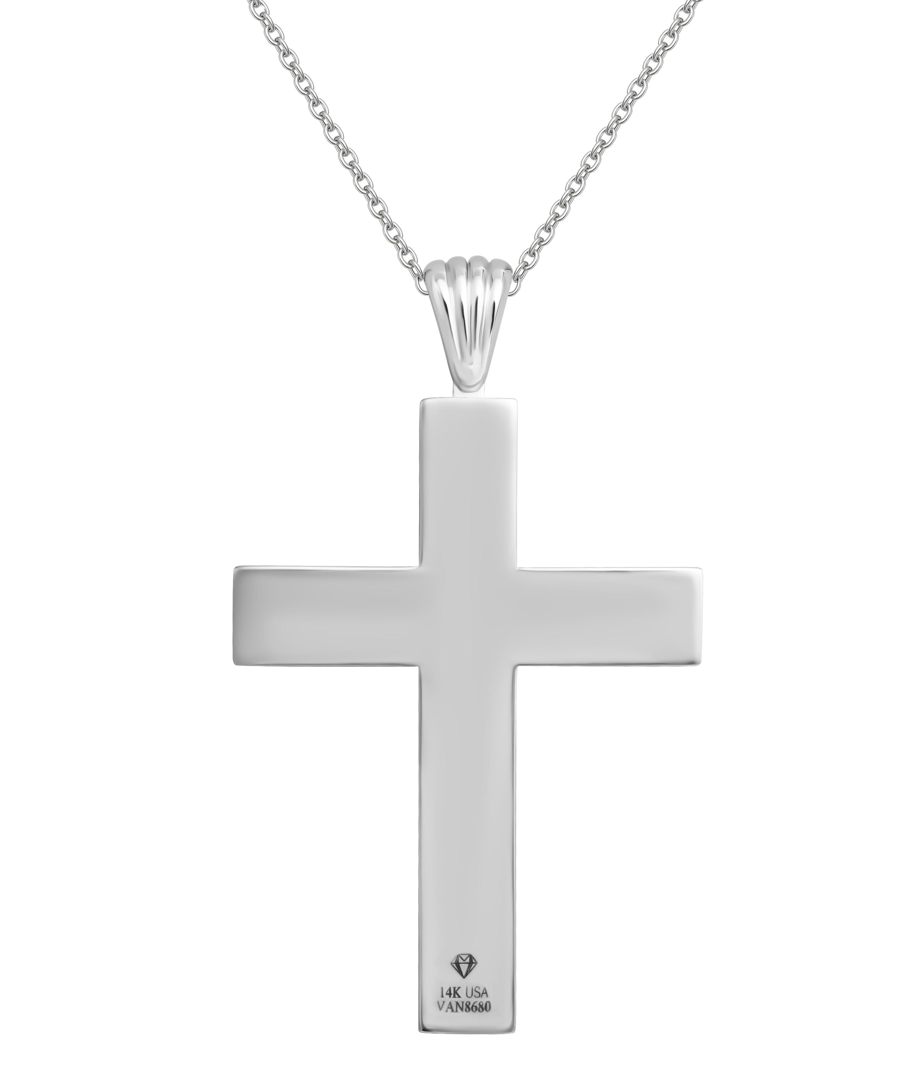da uomo o donna Croce in oro bianco 14K in vendita