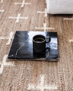 Cremefarbener Teppich „Cross“ im Jute-Stil in skandinavischem Design