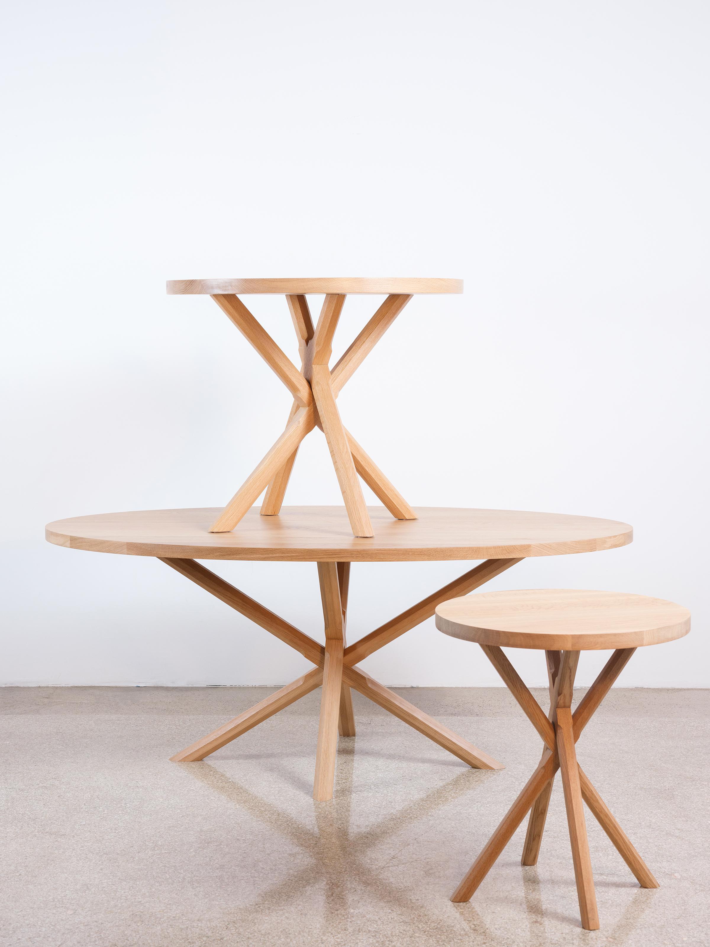 American Bond Oval Table - Solid oak dining table by Lynnea Jean, In-stock For Sale