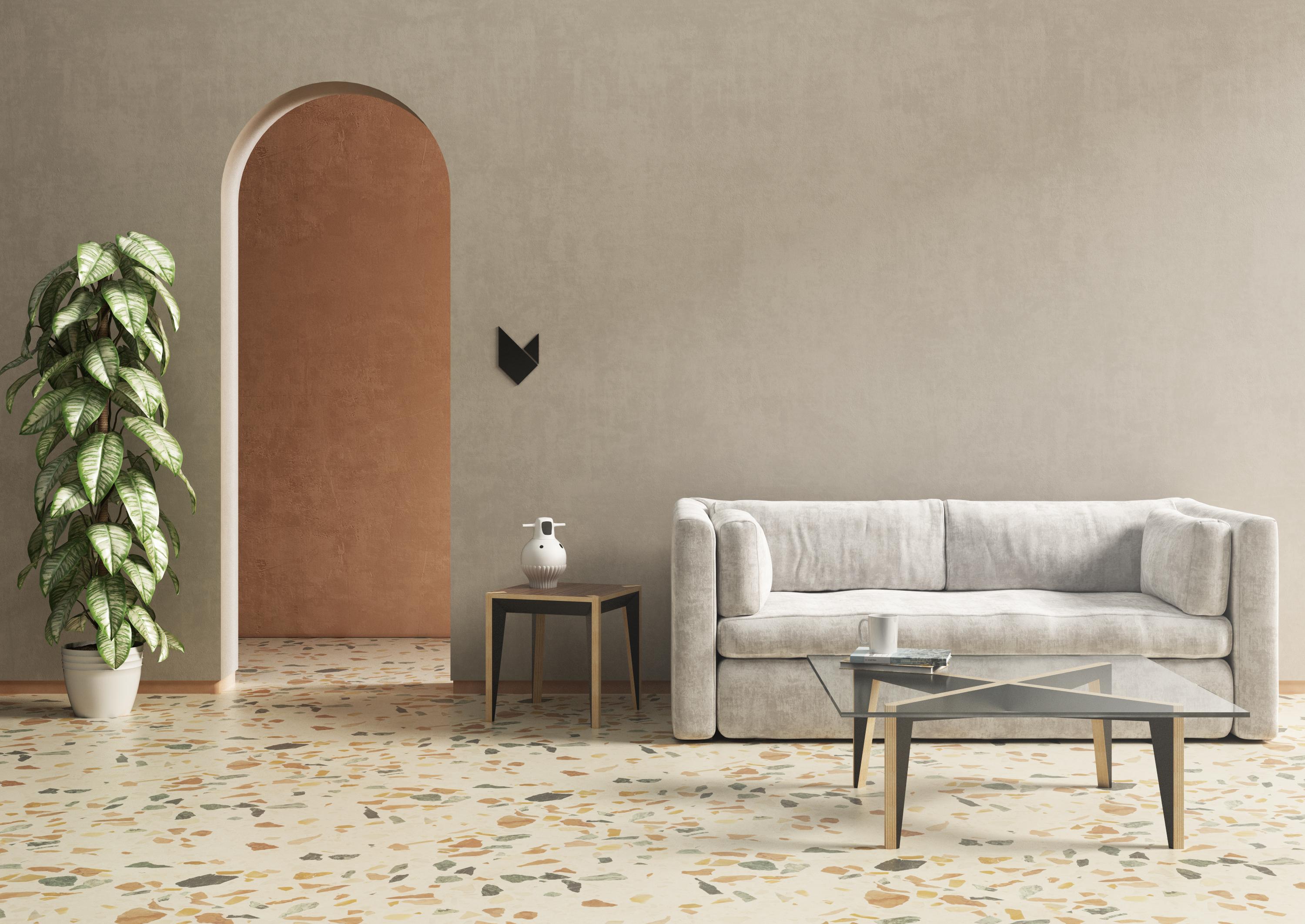 Couchtisch mit Kreuzbeinen aus Holz, schwarz mit Glasplatte von Miduny, hergestellt in Italien (Minimalistisch) im Angebot