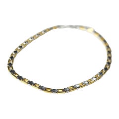 Cross Gliederhalskette II, 18k Gold, Weißgold