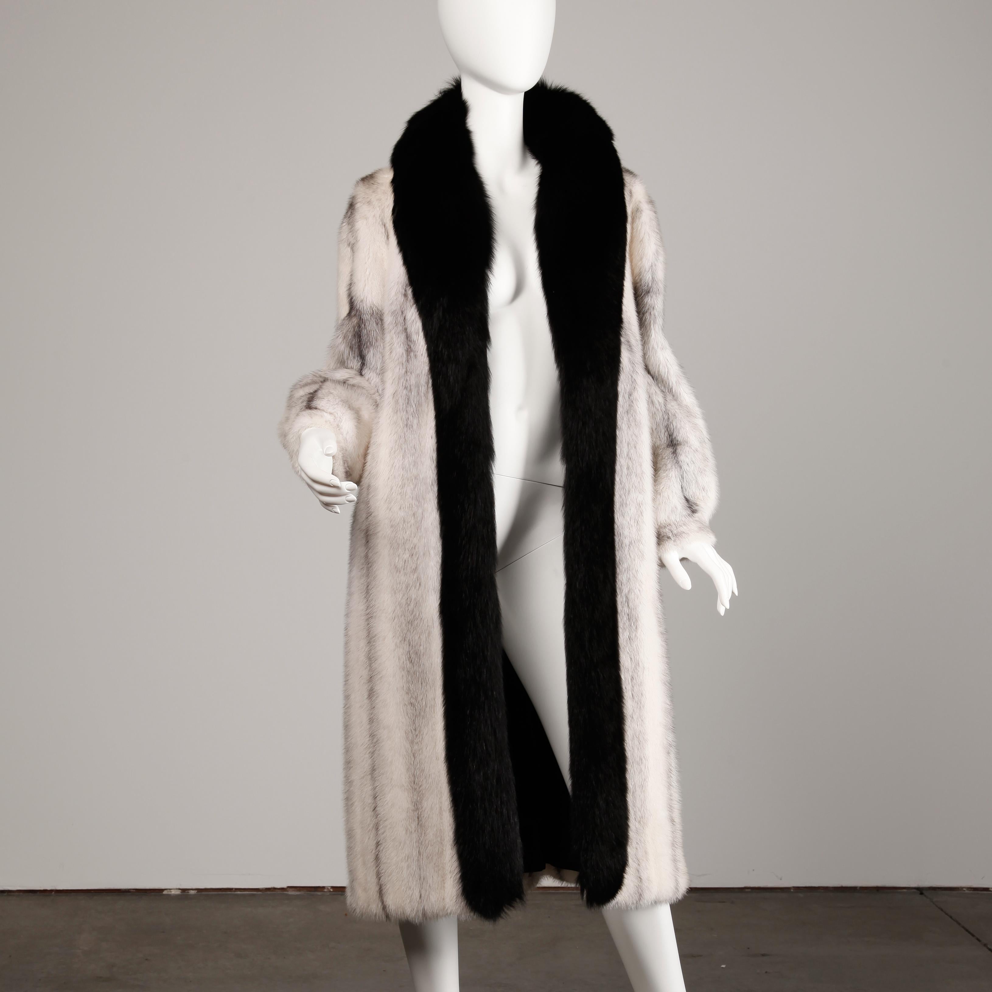 Gray Cross Mink + Fox Fur Coat