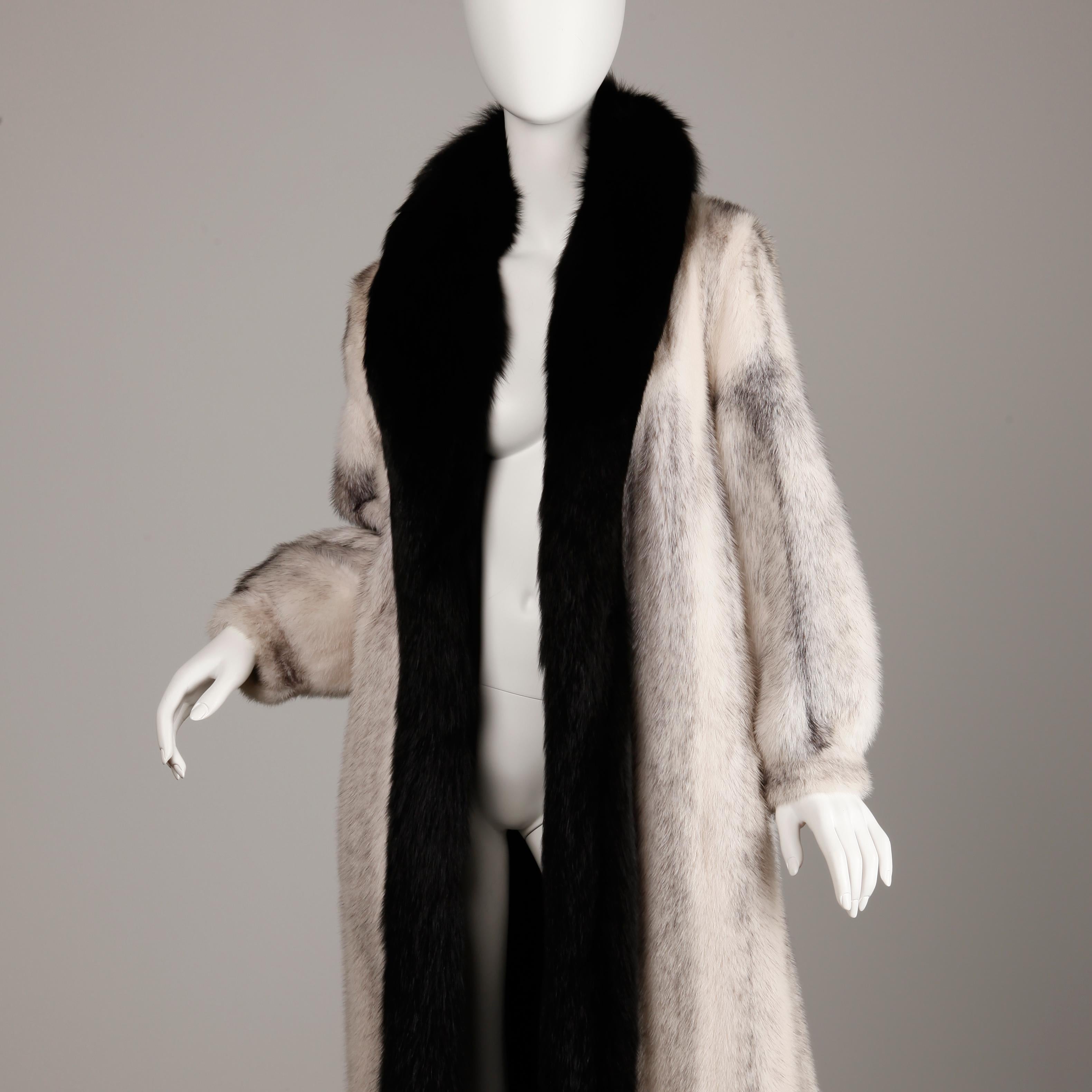 Cross Mink + Fox Fur Coat In Excellent Condition In Sparks, NV