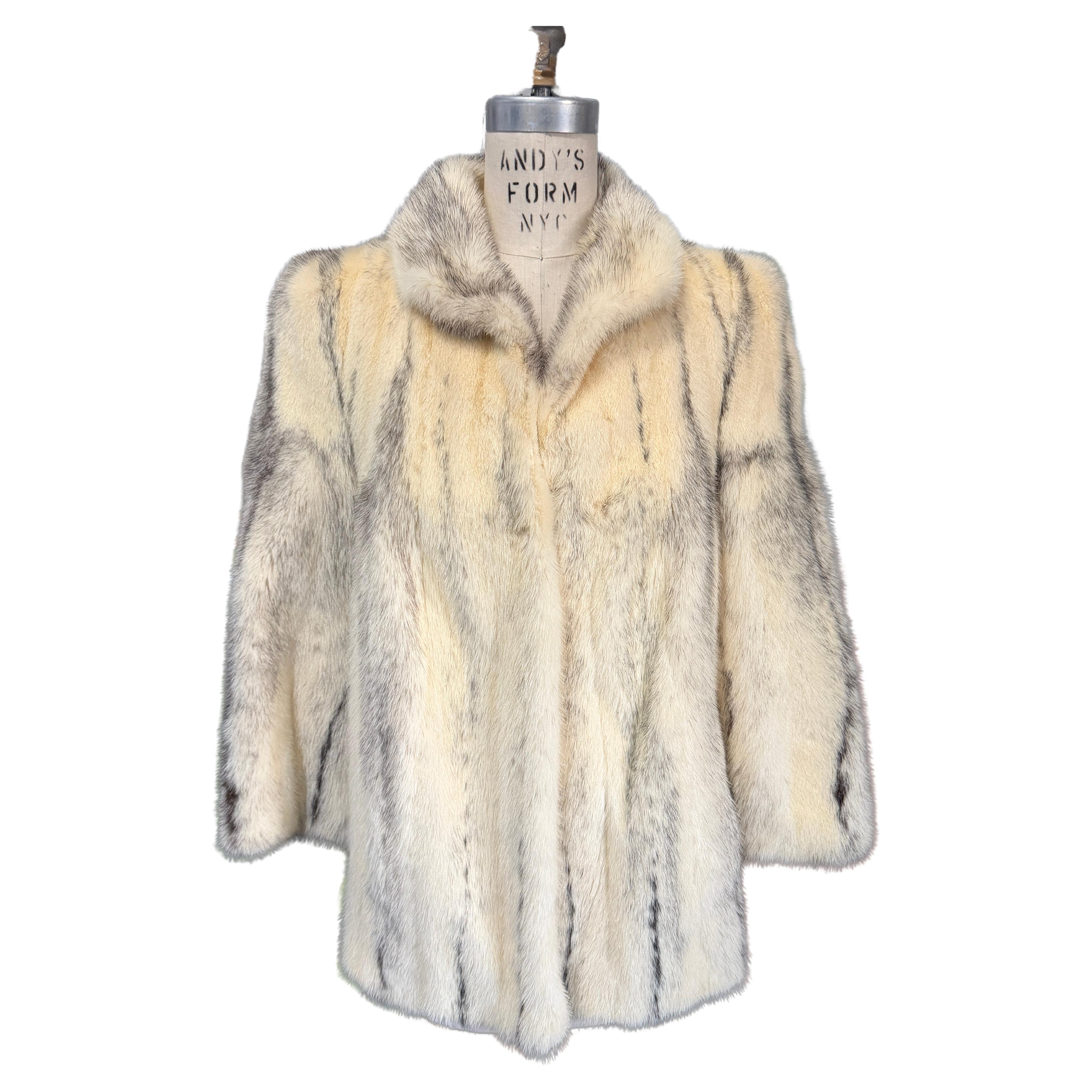 Veste Cross Mink Vintage Noir et blanc