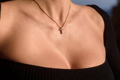Cross Necklace, Diamonds in Yellow Gold