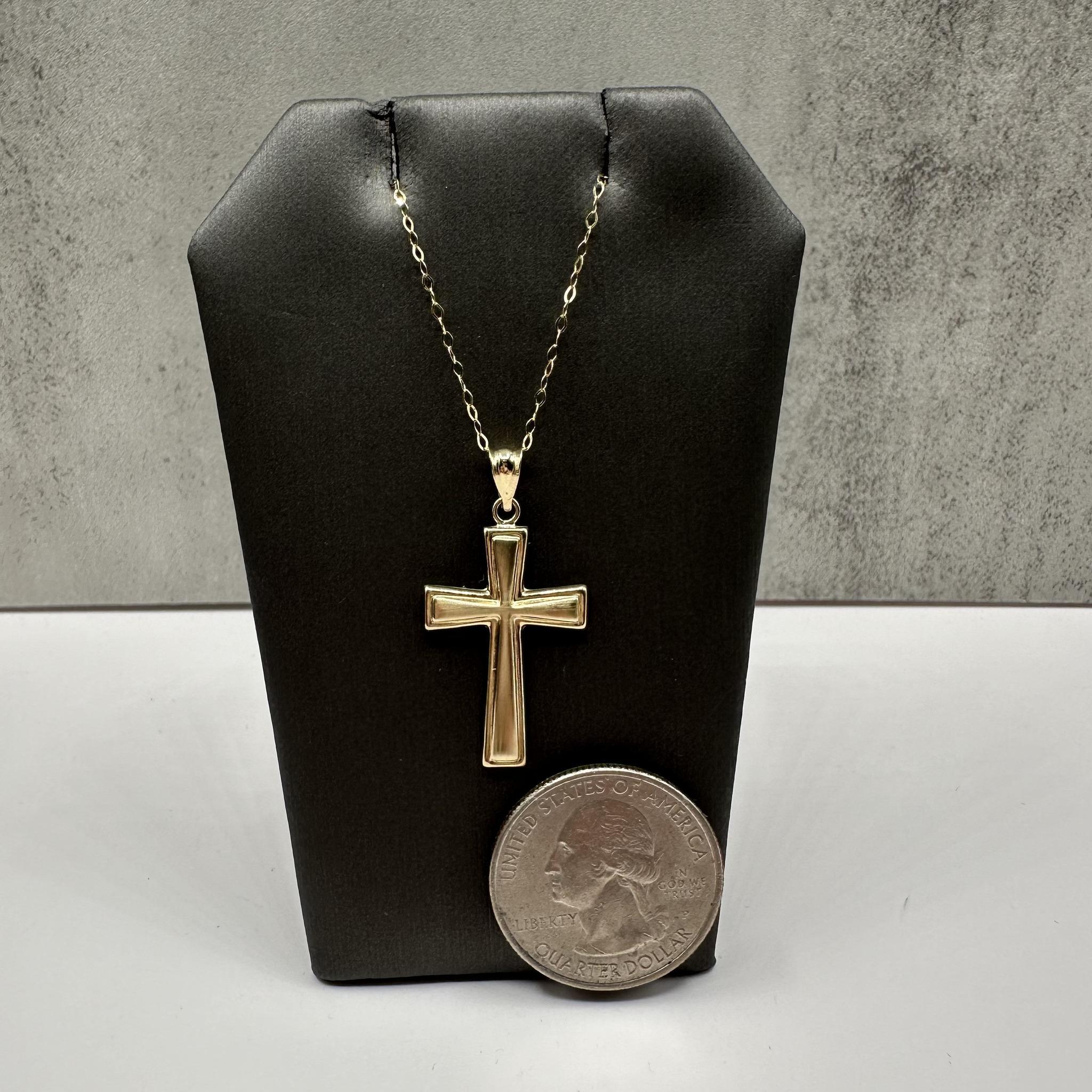 Collier croix en or jaune 14kt - 16