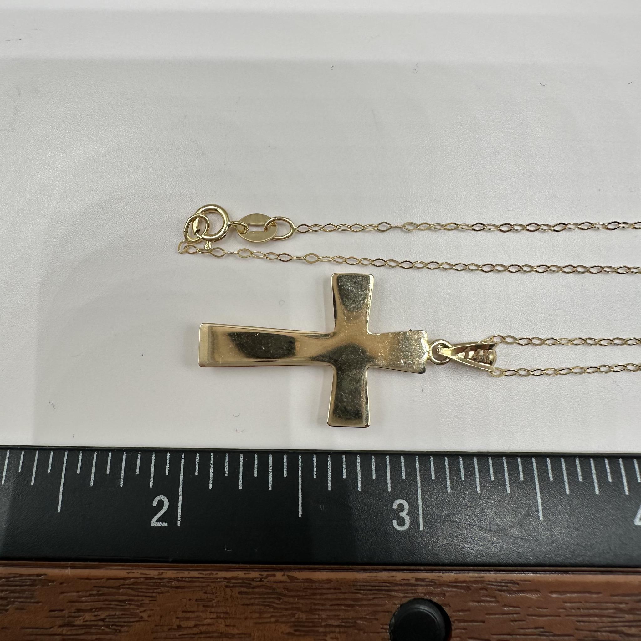 Collier croix en or jaune 14kt - 16