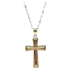 Cross Necklace in 14kt Yellow Gold – 18in, New