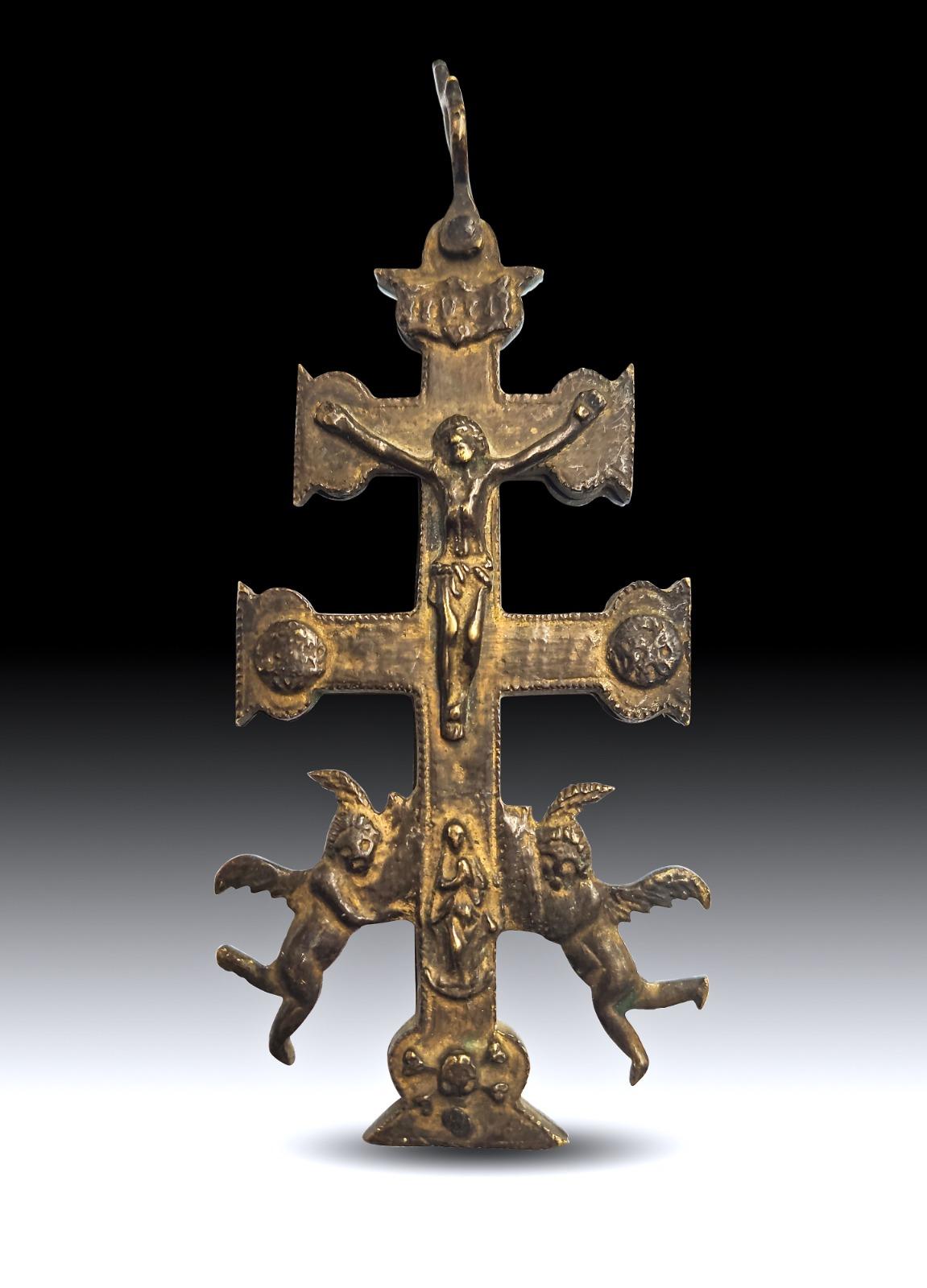 Gothic CROSS OF CARAVACA 17th CENTURY For Sale