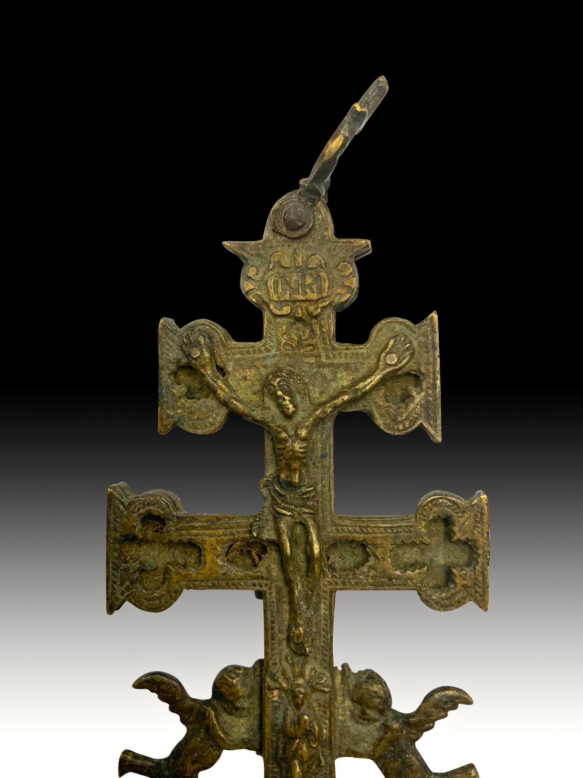 Fait main Croix de Caravaca du XVIIe siècle en vente