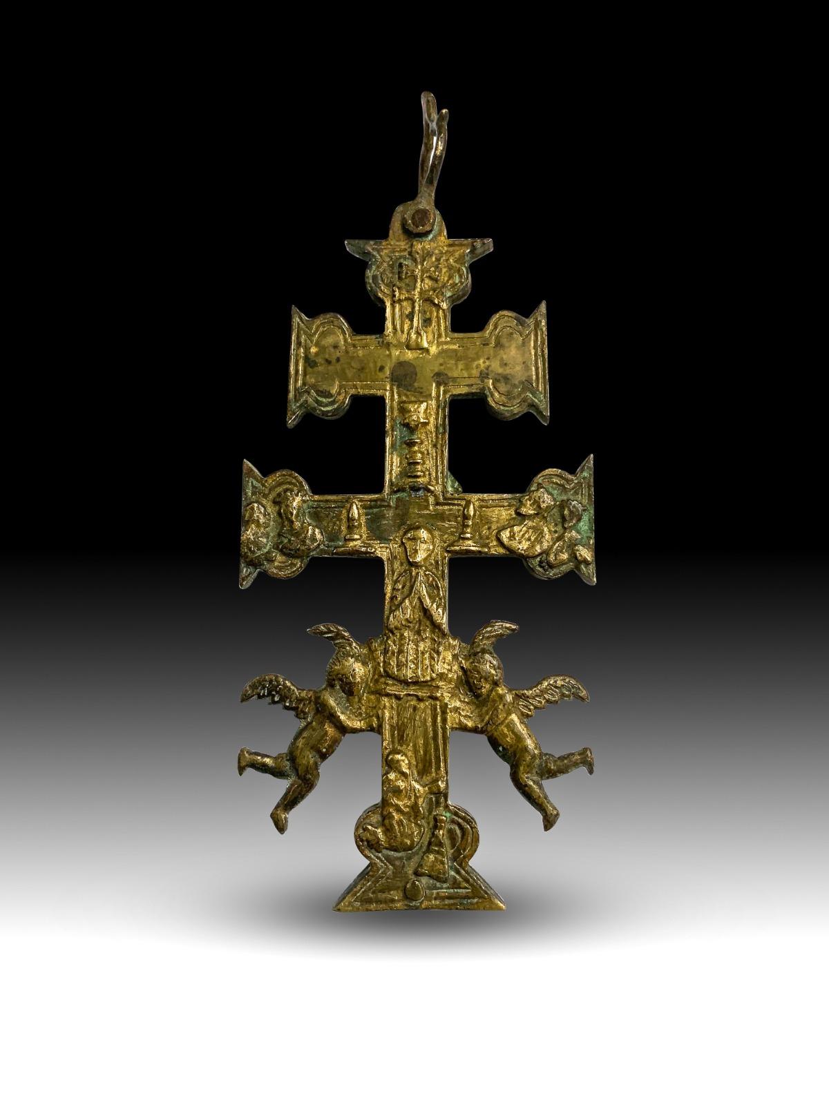 Gothic Cross of Caravaca 17th Century For Sale