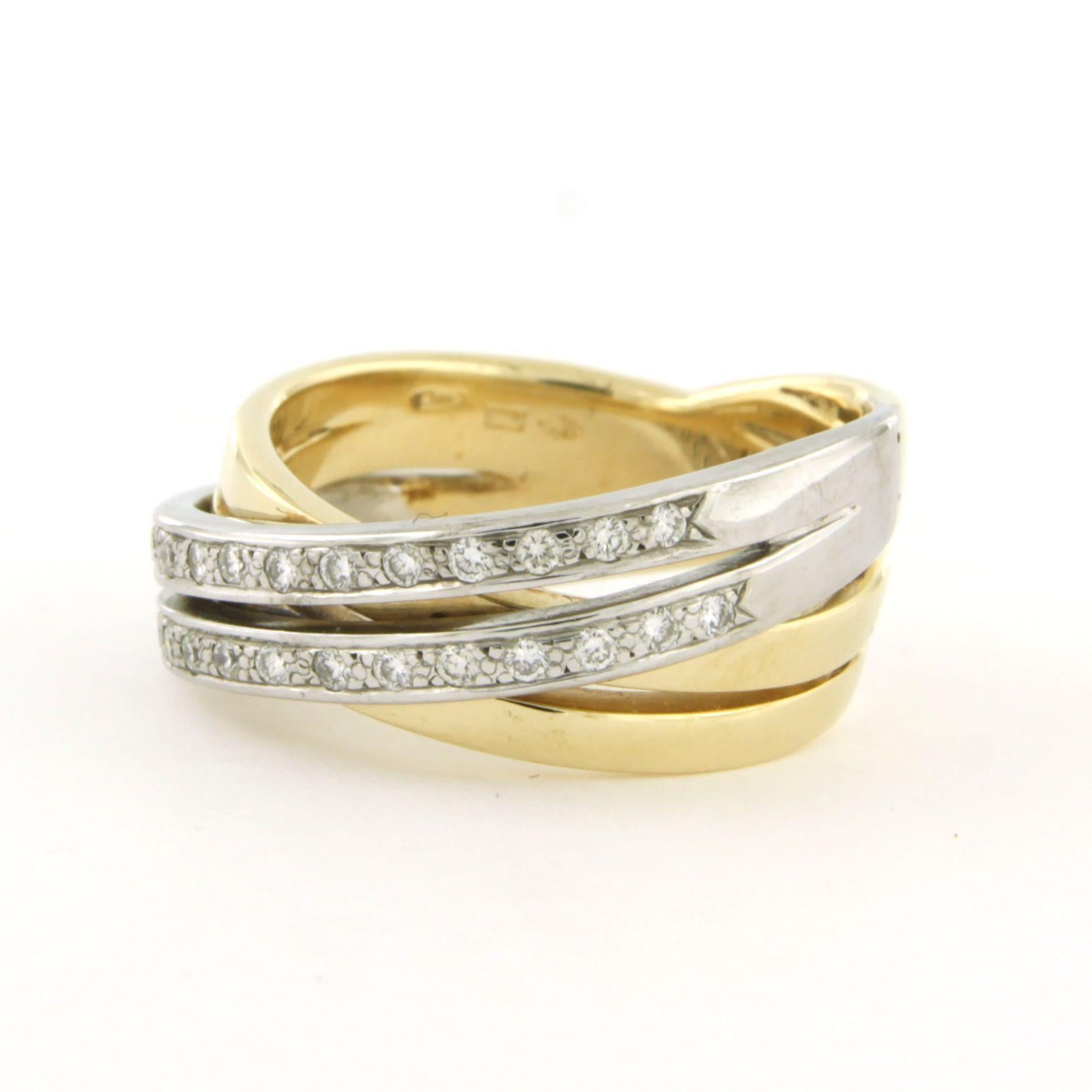 Anillo cruzado con diamantes talla brillante de hasta 0,33 ct Oro de 14k 9,1 gramos Corte brillante en venta