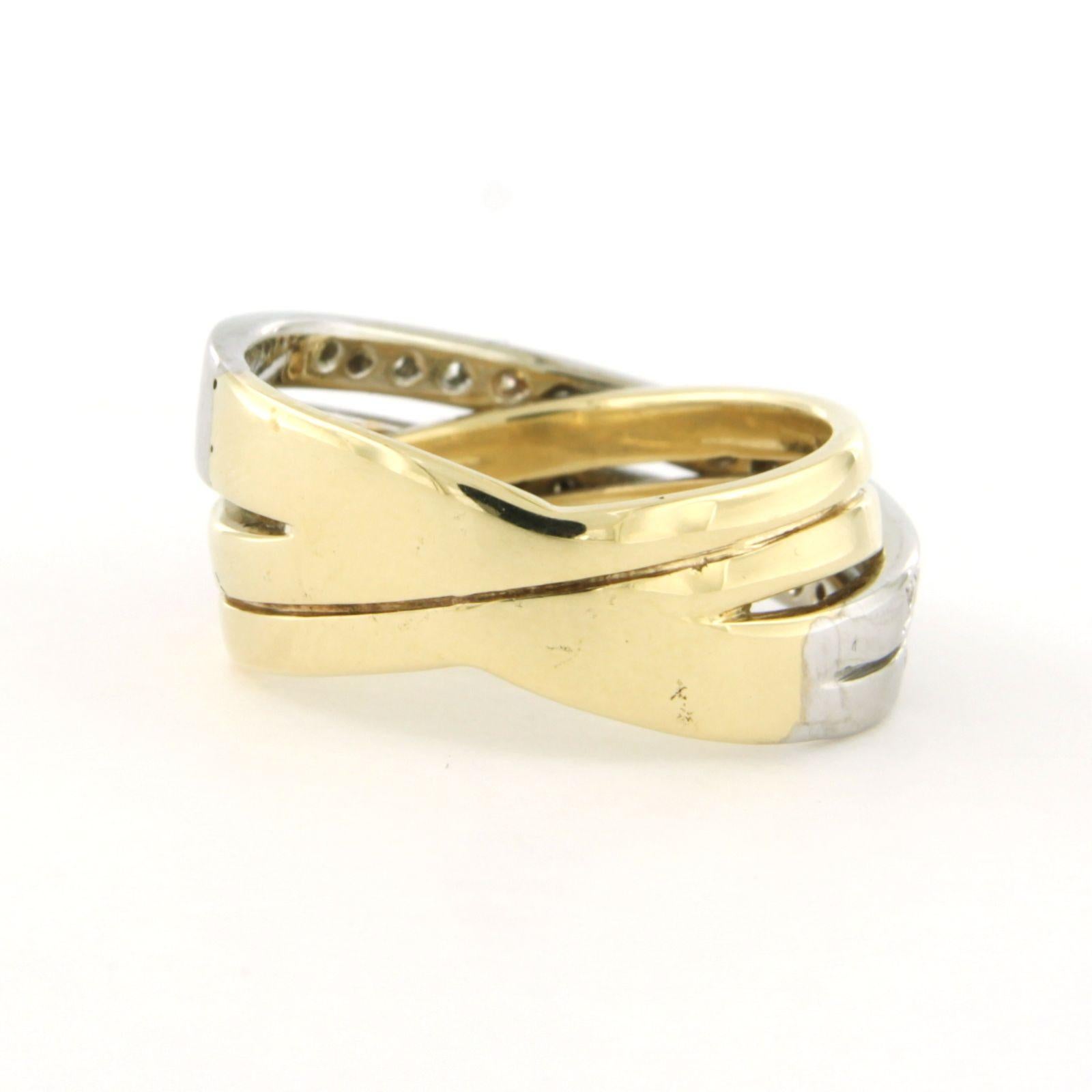 De las mujeres Anillo cruzado con diamantes talla brillante de hasta 0,33 ct Oro de 14k 9,1 gramos en venta