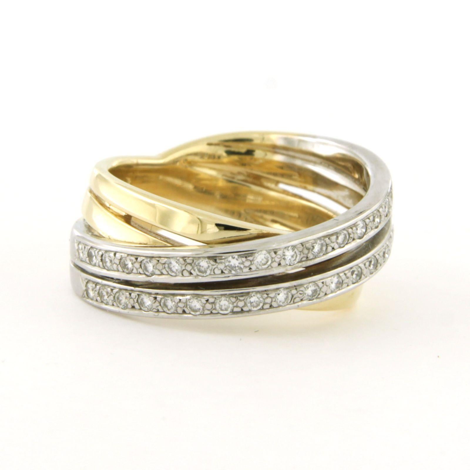 Bague croisée avec diamants taille brillant jusqu'à 0,33 ct Or 14k 9,1 grammes Pour femmes en vente